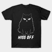 ราคา เสื้อยืด Vintage Hiss Off Cat Doodle Design T-Shirt แท้ Cotton 100% oversize หนาๆ สีขาว รัดรูป (40018295767)