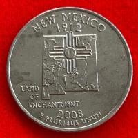 ราคา เหรียญสหรัฐอเมริกา​​ USA​​ Quarter Dollar 0.25 USD ปี 2008 New Mexico เหรียญต่างประเทศ (28567291974)