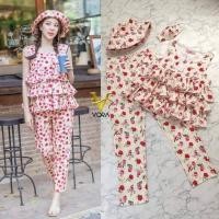 ราคา ชุดset 4 ชิ้น เสื้อ+กางเกง+หมวก+แมส มือ1 ป้ายห้อย งานป้าย Vora size L ราคา 490฿ (6482799531)