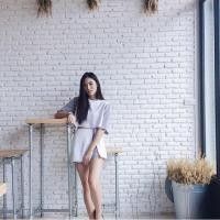ราคา กางเกง กระโปรง gray/white skirt (something apparels) (22905419)