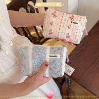 ราคา APOYO กระเป๋าใส่เหรียญ, กระเป๋าแต่งหน้าลิปสติกลายดอกไม้ผ้าใบ, กระเป๋าซิปสดขนาดเล็ก Lady Girls (41276040400)