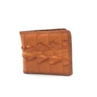ราคา กระเป๋าสตางค์ สีแทนส้ม หนังจระเข้แท้ ถักขอบหนังวัว ส่วนหาง หนังแท้ Crocodile skin wallet สวย ดูดี ใช้ทน สำหรับคุณผู้ชาย (9613366704)