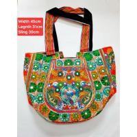 ราคา (ส่งฟรี) กระเป๋าผ้าปักลายดอกไม้สไตล์อินเดีย (25663927497)