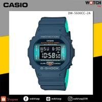 ราคา CASIO G-SHOCK สีพิเศษ รุ่น DW-5600CC-2 นาฬิกาข้อมือสายเรซิ่น สีฟ้า สายทูโทน DW-5600CC (2072675751)
