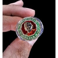 ราคา แหวนหลวงพ่อรวย วัดตะโก จ.อยุธยา แหวนมงคลนำโชค เนื้อเลสลงยา (23276605428)