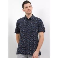 ราคา KEMEJA Original No Fear Paisley Navy Blue Short Shirt (44078877328)