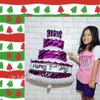 ราคา UNGU ลูกโป่งฟอยล์เค้กจัมโบ้ Tiered สีม่วง (56303230117)