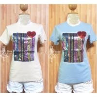 ราคา เสื้อยืดปักลายหัวใจ งานป้าย It’s me basic (1460540259)