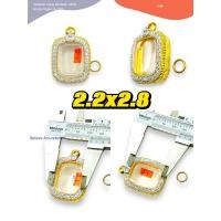 ราคา กรอบพระ"งานทองไมครอนฝังเพรชCZ"ใส่พระหลวงพ่อปานขนาด2.2x2.8"วัดกว้างxสูง(+-ไม่เกิน2มิลใส่กันได้)เคลือบทองแท้5ไมครอน (27668390282)
