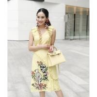 ราคา ฟรี EMS ชุดเดรสยาว งานป้าย Lady Ribbon Thailand เสื้อผ้าแฟชั่นผู้หญิง Dress Size M/L สีเหลือง พร้อมส่งสวยเหมือนแบบ (1059169201)