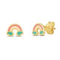 ราคา Nathalias NY ต่างหูสตั๊ดสายรุ้ง ทองคำแท้ 14K Yellow Gold Rainbow Studs | ไม่ชุบ ไม่ลอก ทองเค เสริมดวง สายมู (24216647032)
