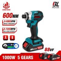 ราคา Onevan ชุดไขควงไฟฟ้าไร้สาย 600N.m 5 ความเร็ว สําหรับแบตเตอรี่ Makita 18V (24775918443)
