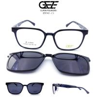 ราคา กรอบแว่นสายตา GEZE Clip-On รุ่น HW943-C1 สีดำเงา คลิปออนแม่เหล็ก เลนส์กันแดดPolarized (16587102215)