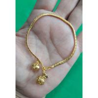 ราคา สร้อยข้อมือสีทอง7"ห้อยถุงเงินถุงทองห้อยจี้หัวใจ G0152 (1074568809)