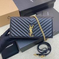 ราคา YSL Saint Laurent Kate 99 กระเป๋าถือหนังแกะควิลท์ V-Pattern Flap Chain Bag (52908844594)