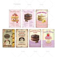 ราคา ป้ายเหล็กเค้กช็อกโกแลต คัพเค้ก ของตกแต่งผนัง งานศิลปะแนววินเทจ เหมาะสำหรับร้านเบเกอรี่ ครัว และป้ายต้อนรับ (45808082018)
