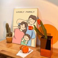 ราคา (พร้อมกรอบ) รูปการ์ตูนครอบครัวน่ารักผ้าใบวาดภาพพิมพ์ภาพ (28911764915)