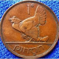 ราคา #เหรียญ​ไอ​แลนด์​ Ireland, 1 Pingin, (รุ่น​เก่า​อายุ​90ปี,แม่ไก่), ใช้แล้ว, #​3979 (24203059583)