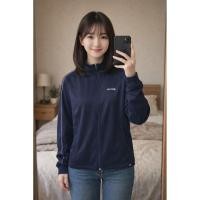 ราคา เสื้อแจ็คเก็ต Kaepa มือสอง สีกรมแถบม่วง ผ้าวอร์ม (ชาย/หญิงใส่ได้) อก40-42S410⚡ (45306668501)