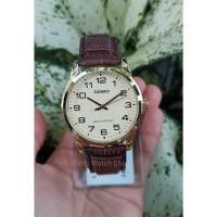 ราคา นาฬิกา Casio รุ่น MTP-V001GL-9B นาฬิกาข้อมือผู้ชาย สายหนังสีน้ำตาล หน้าปัดทอง สวยหรู - ของแท้ 100%ประกันสินค้า 1 ปี (1271969755)