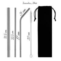 ราคา ชุดหลอดสแตนเลส 21.5 ซม.หลอดดื ่ มงอ/แปรงทําความสะอาดหลอดสแตนเลส Straw/Stainless Tumblr Straw/หลอดสแตนเลสเกรดอาหาร (29452643000)
