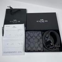 ราคา COACH พร้อมส่งไทย เข็มขัด+กระเป๋าตังค์ full set สุดฮิต!! บรรจุในกล่องถุงแบรนด์(กล่องดำพรีเมี่ (27374984334)