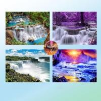 ราคา Diamond Painting 5D DIY น้ำตก ทะเล ครอสติสคริสตัล 5 มิติ ปักครอสติส ภาพติดเพชร ตกแต่งผนัง รูปภาพ ขนาด WxH 40x30 cm. (25559425941)