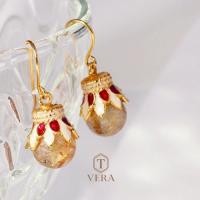 ราคา T vera - เครื่องประดับพลอยแท้ ต่างหู Handcrafted เงินแท้ชุบทอง 22k รุ่น ดอกบัวเกสรไหมทอง (45309786917)