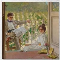ราคา An Afternoon On The Porch Vittorio Matteo Corcos, vmc5 ภาพพิมพ์บนผ้าใบแคนวาส (26375118473)