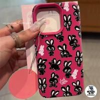 ราคา For iPhone 17 เคสนิ่ม TPU สีลูกกวาด กระต่ายสีดำ เคสไอโฟน For iPhone 11 15 14 13 12 16 Pro max X XS XR 7 16 8 Plus Case (49103277606)