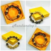 ราคา ปี่เซียะทองคำคู่ คาบบอลทอง/ หินนิลสีดำ / ลูกเต๋าทองคำ (2190284311)