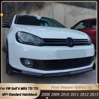 ราคา For Volkswagen Golf 6 MK6 TSI TDI MPI Standard Hatchback 2008-2013 Car Front Bumper Splitter Lip Di (52404647035)