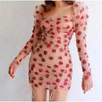 ราคา เดรสสั้นงานปักสตอเบอรี่ งานป้าย widelia@real size S (24320320999)