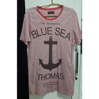 ราคา Merah Preloved - เสื้อยืดลายทะเลสีน้ําเงินสีแดงสําหรับผู้ชาย Zara (25393465320)