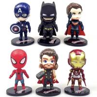 ราคา เค้ก Topper 6 ชิ้น Marvel Avengers Superman Batman Ironman Thor กัปตันอเมริกา/Action Figure ตกแต่ง Miniature จอแสดงผลตกแต่ง Diecast Miniature กัปตันอเมริกาของเล่นเด็ก (47500826027)