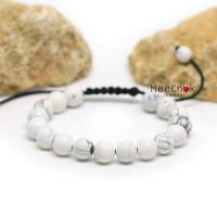 ราคา หินฮาวไลท์ Howlite 8 มิล เชือกถัก ปรับขนาด กำไลหิน หินใจเย็น หินมงคล หินสี กำไลหินเสริมดวง หินสีขาว By.Meechok (6216075402)