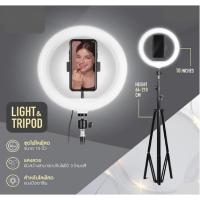 ราคา WHY ชุดไฟไลฟ์สด รุ่น Moon Live Support (LS-100C) ขนาดวง 10นิ้ว ขาตั้งสูง 210cm (54408453244)