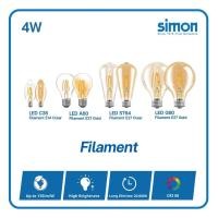 ราคา Simon หลอดไฟ LED วินเทจ ลอร์ฟ 4W หลอดไส้ แสงสีส้ม E14 E27 หลอดไฟ 2700K (24126803291)