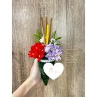 ราคา กรวยดอกไม้ไหว้ครูDIYลวดกำมะหยี่ (40103168022)