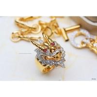 ราคา แหวนมังกรทองประดับเพชร CZ แท้ชุบทอง 5 ไมครอน (2453487008)