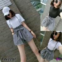 ราคา ส่งฟรี! มี2สี เซต 2 ชิ้น เสื้อ + กางเกงขาสั้น ชุดเซท สไตล์เกาหลี (350585012)