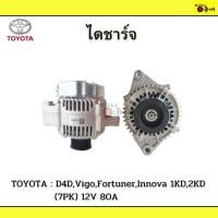 ราคา ไดชาร์จ IC EPP:TT D4D,Vigo,Tiger,Fortuner Innova 1KD,2KD (7PK) 12V 80A (27308344244)