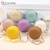 ราคา กระเป๋าถือฟางแฮนด์เมดทรงกลม สไตล์แฟชั่นสำหรับผู้หญิง (47758096071)