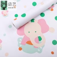 ราคา สไตล์เกาหลีวินเทจ NORDIC Minimalist Elephant สีชมพู Polka Dot CAFE สติ๊กเกอร์ติดผนัง WPP 732 WALLPAPER (27565202150)