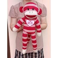ราคา ตุ๊กตาลิง Sock Monkey Red & White Striped in Color ขนาด 20 นิ้ว ป้าย Sock Monkey (17780544783)