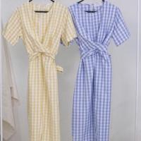 ราคา เดรสมัดเอวสีเหลืองลายตาราง (5040479289)
