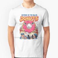 ราคา Revenge Of The Killer Donuts T เสื้อ 100% ผ้าฝ้ายแท้ Cops Donuts Donut Revenge Art Cool (49359799387)