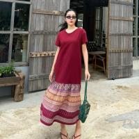ราคา Dressผ้าฝ้ายพิมพ์ลายไทย (46404966949)