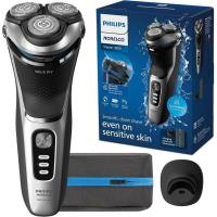 ราคา Philips Norelco Shaver 3900 Series เครื่องโกนหนวดไฟฟ้าแบบเปียกและแห้ง P-Cap กระเป๋าเดินทาง แท่นชาร์จ สีน้ําเงิน Storm รุ่น S3341/92 MJ5O (44910164717)