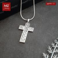 ราคา MT จี้ไม้กางเขน เงินแท้ ประดับเพชรสวิส ชุบทองคำขาว (ไม่รวมสร้อย) Pendant (pp001-11) MT Jewelry (18180462440)